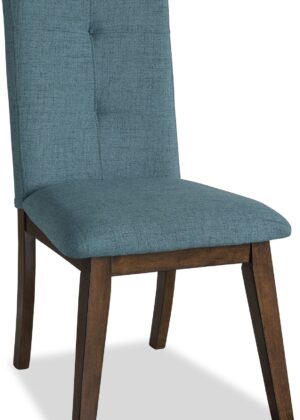 Chelsea Dining Chair with Linen-Look Fabric - Aqua Blue | Chaise de salle à manger Chelsea en tissu d’apparence lin - bleu turquoise