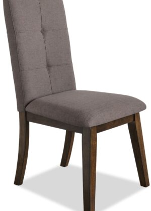 Chelsea Dining Chair with Linen-Look Fabric - Brown | Chaise de salle à manger Chelsea en tissu d’apparence lin - brune