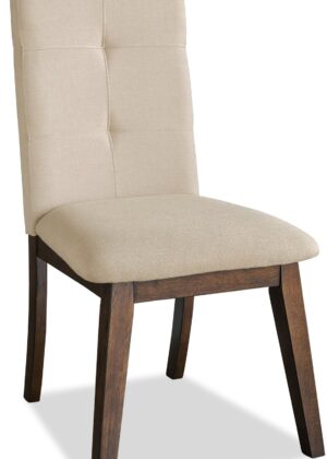 Chelsea Dining Chair with Linen-Look Fabric - Taupe | Chaise de salle à manger Chelsea en tissu d’apparence lin - taupe