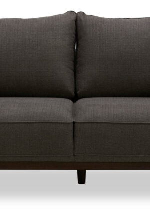 Cindy Crawford Home Gena 78.7" Linen-Look Fabric Condo Size Sofa with Removable Back Cushions - Charcoal Grey | Sofa Gena de Cindy Crawford Home de 78,7 po de format condo en tissu d’apparence lin avec coussins de dossier amovibles - gris anthracite