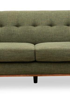 Kort & Co. Freeman 80” Linen-Look Fabric Condo Size Sofa with Wood Legs - Avocado Green | Sofa Freeman de Kort & Co. de 80 po de format condo en tissu d’apparence lin avec base et pattes en bois - vert avocat