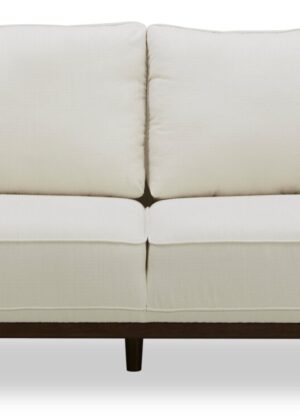 Cindy Crawford Home Gena 78.7" Linen-Look Fabric Condo Size Sofa with Removable Back Cushions - Cotton White | Sofa Gena de Cindy Crawford Home de 78,7 po de format condo en tissu d’apparence lin avec coussins de dossier amovibles - blanc coton