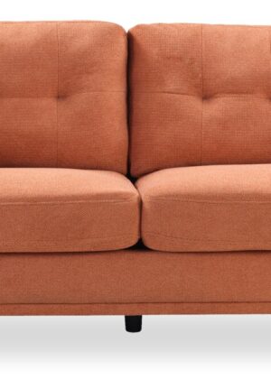 Cosmo 80" Fabric Sofa with Tufted Back Cushions - Orange | Sofa Cosmo de 80 po en tissu avec coussins de dossier capitonnés - orangé