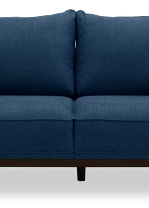 Cindy Crawford Home Gena 78.7" Linen-Look Fabric Condo Size Sofa with Removable Back Cushions - Midnight Blue | Sofa Gena de Cindy Crawford Home de 78,7 po de format condo en tissu d’apparence lin avec coussins de dossier amovibles - bleu minuit