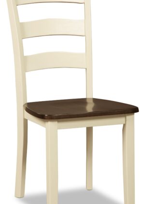Woodanville Dining Chair, Ladder Back -Two-Tone White & Brown | Chaise de salle à manger Woodanville avec dossier en échelle - deux teintes, blanc et brun