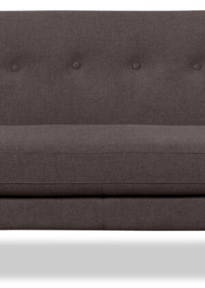 Calla 73.62" Linen-Look Fabric Condo Size Sofa with Button Tufting and Wood Legs - Dark Grey | Sofa Calla de 73,62 po de format condo en tissu d’apparence lin avec capitonnage et pattes en bois - gris foncé